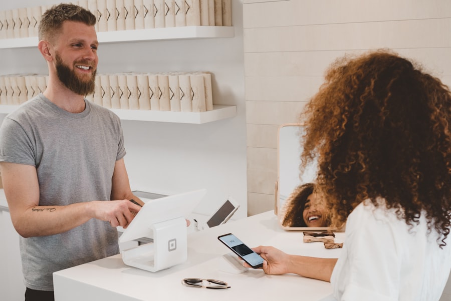 Online business owner using mobile commerce tools